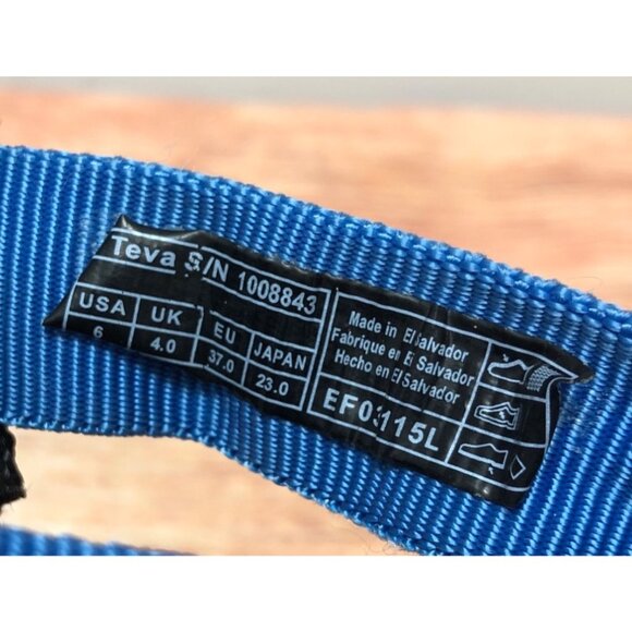 Teva Original Platform Sandals Ankle Strap Blue Black Womens 6 (7m54) - Picture 10 of 10